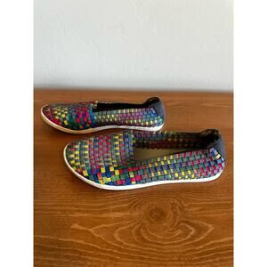 Gianni Bini Multicolor Woven Slip-On Flats Women Size 7
